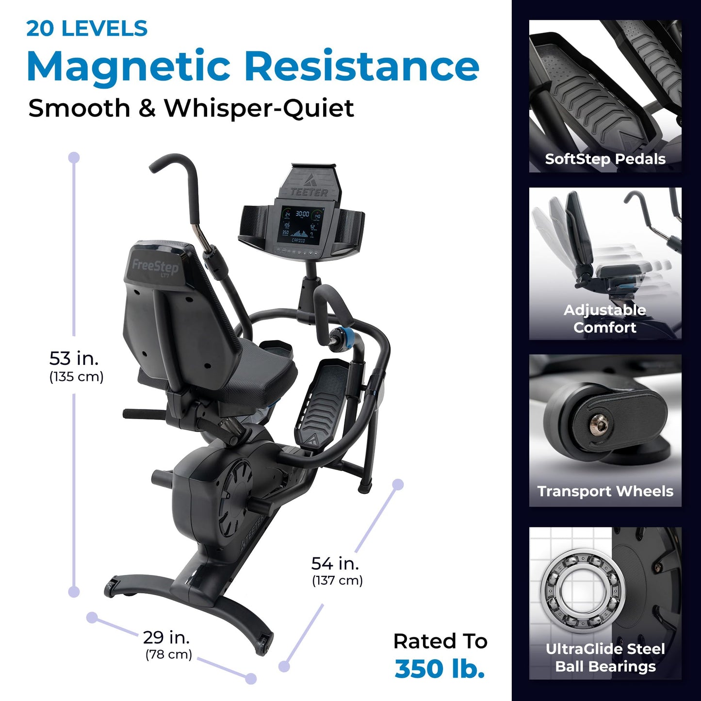 FreeStep Recumbent Elliptical Stepper