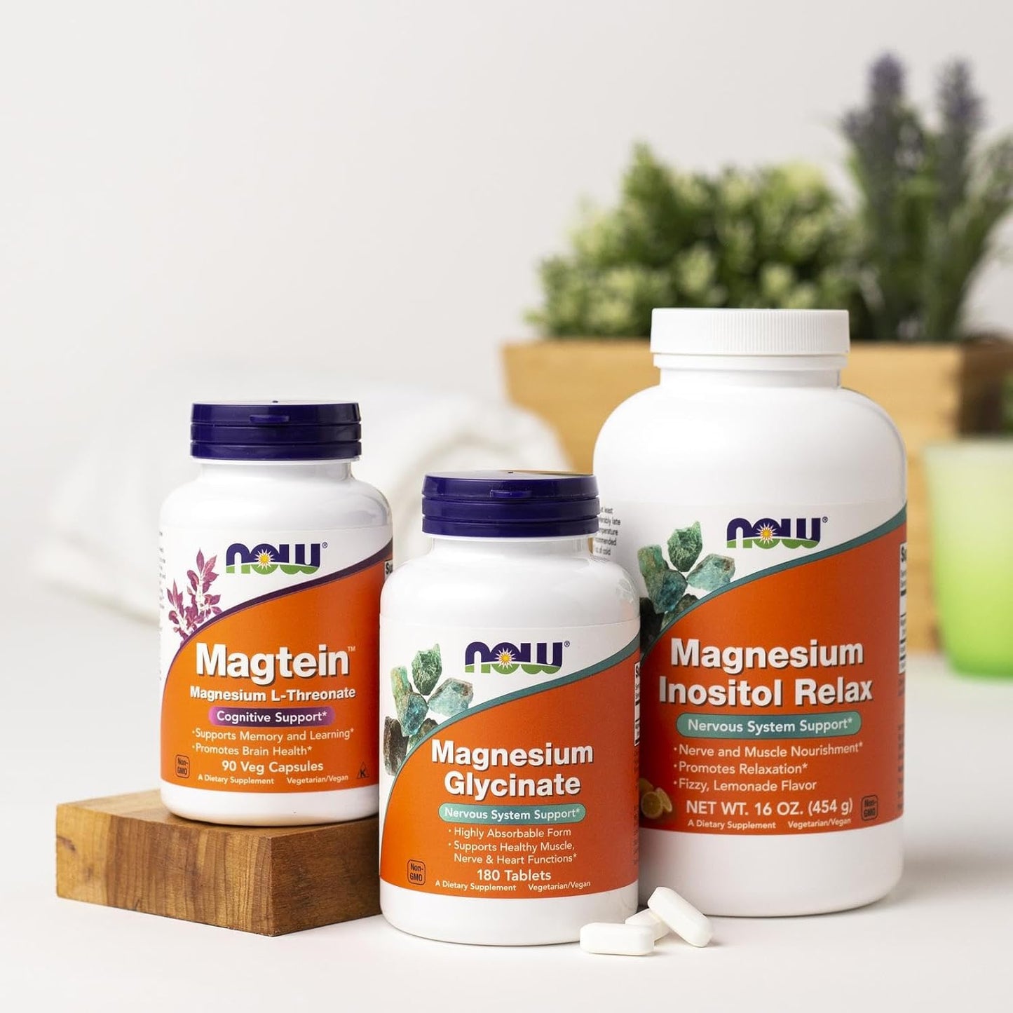 NOW Foods Magnesium Glycinate 100 mg Tablets for Muscle and Nerve Support, 180 Tablets