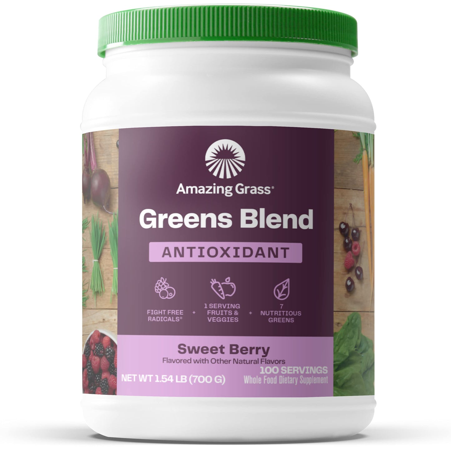 Superfood Greens Blend with Antioxidants, Digestive Enzymes, Fiber Prebiotics and Probiotics