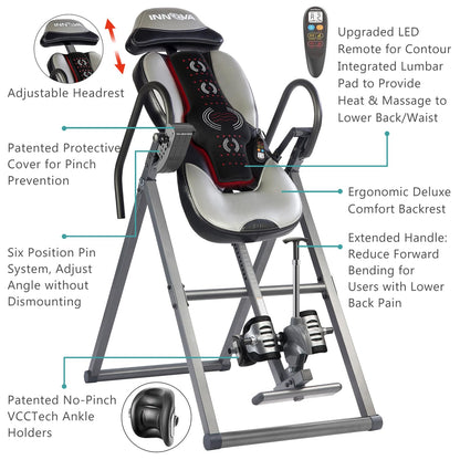 Inversion Table with Heat and Massage for Spinal Decompression
