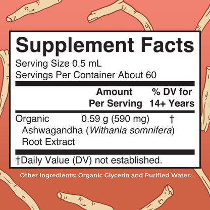 MaryRuth Organics Adaptogenic Ashwagandha Liquid Drops, 60 Servings