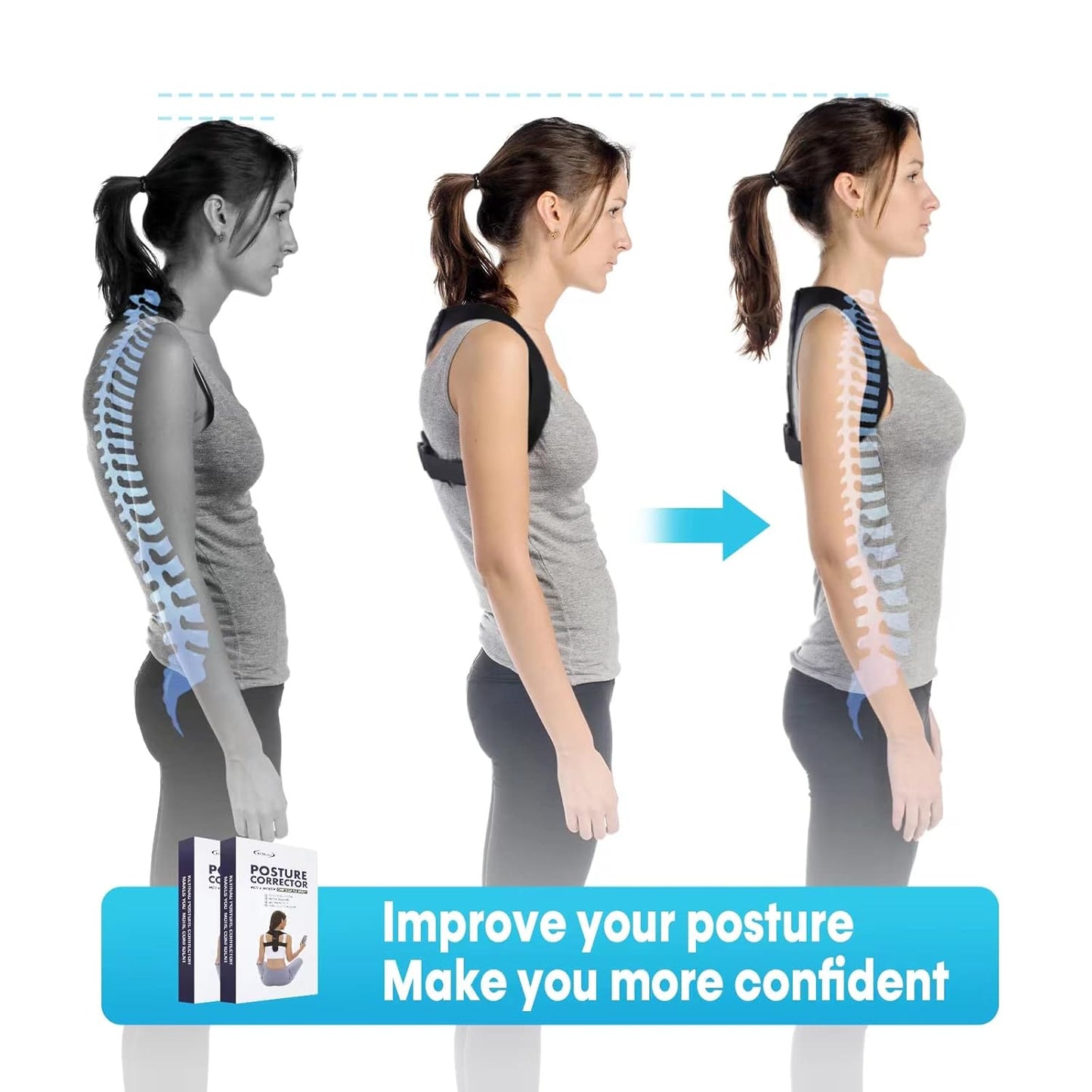 Posture Corrector Back Brace for Alignment and Upper Back Support