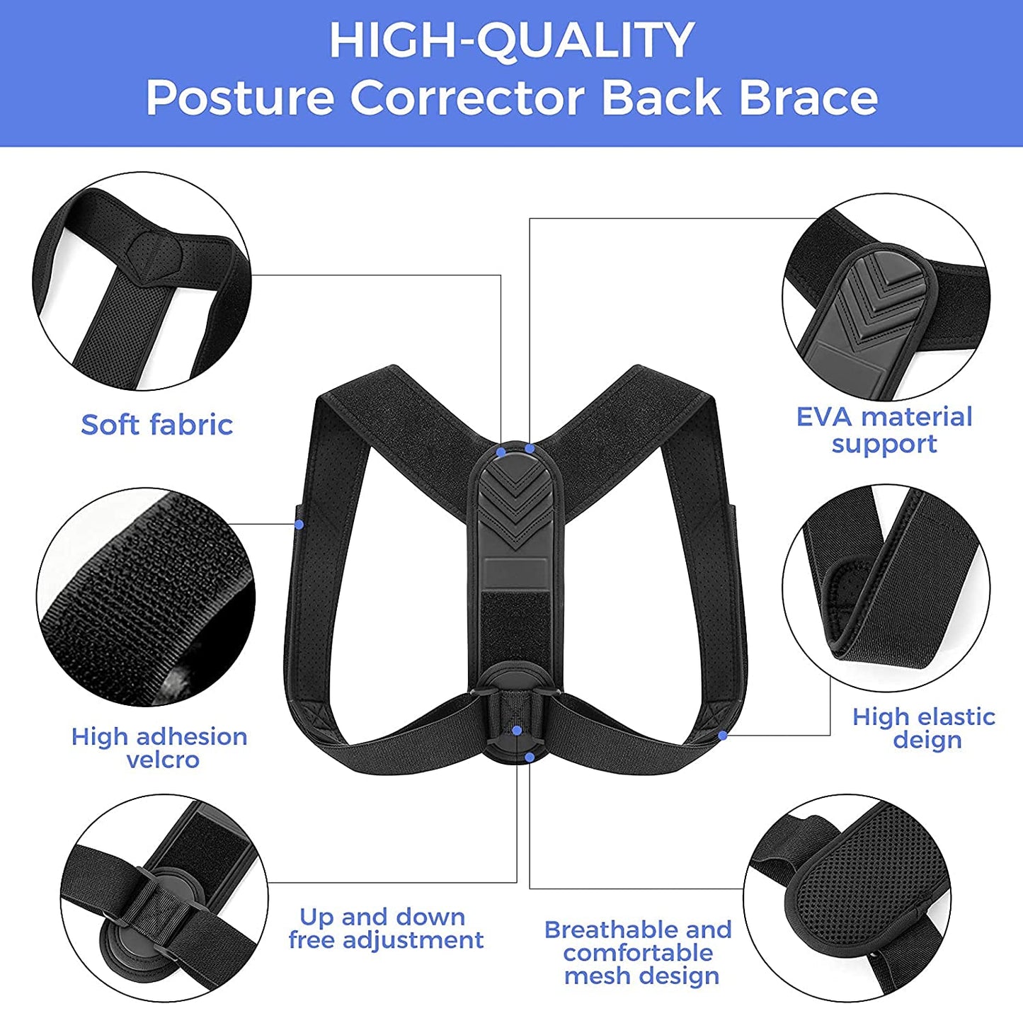 Posture Corrector Back Brace for Alignment and Upper Back Support