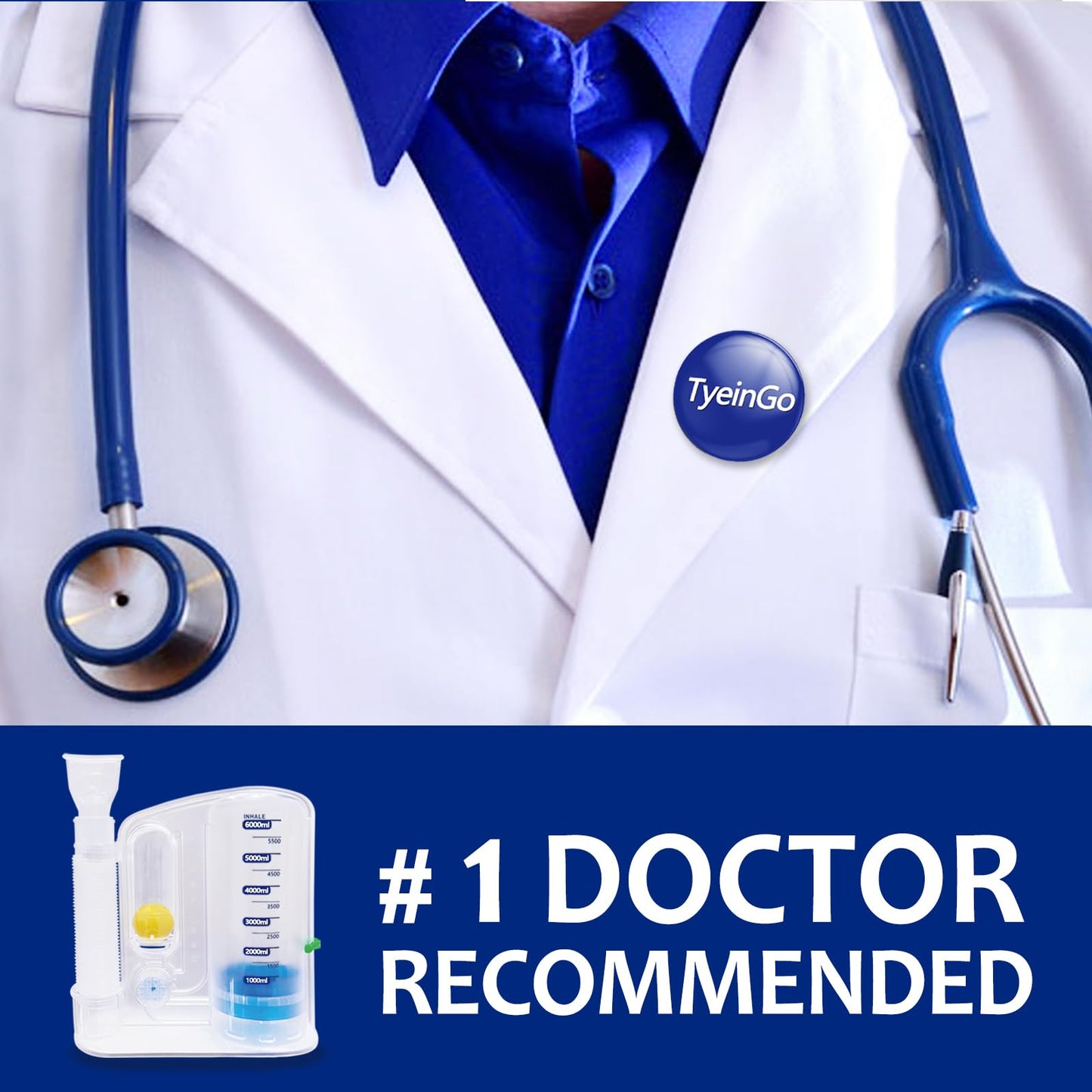 Incentive Spirometer, Lung Exercise and Breathing Trainer for Respiratory Therapy - imprüv 