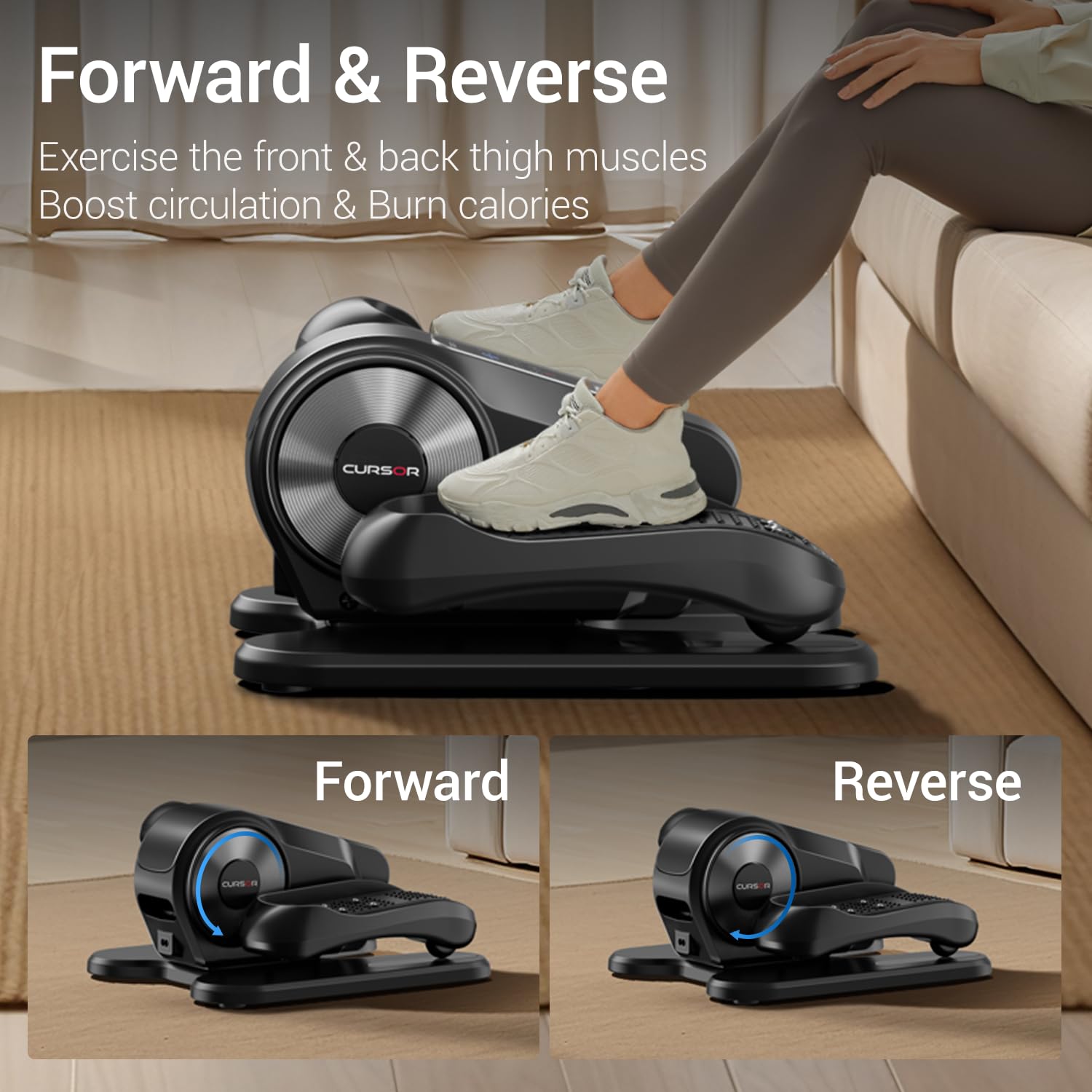Under Desk Elliptical for Low-Impact Pedal Exercise, Manual and Motorized Options - imprüv 