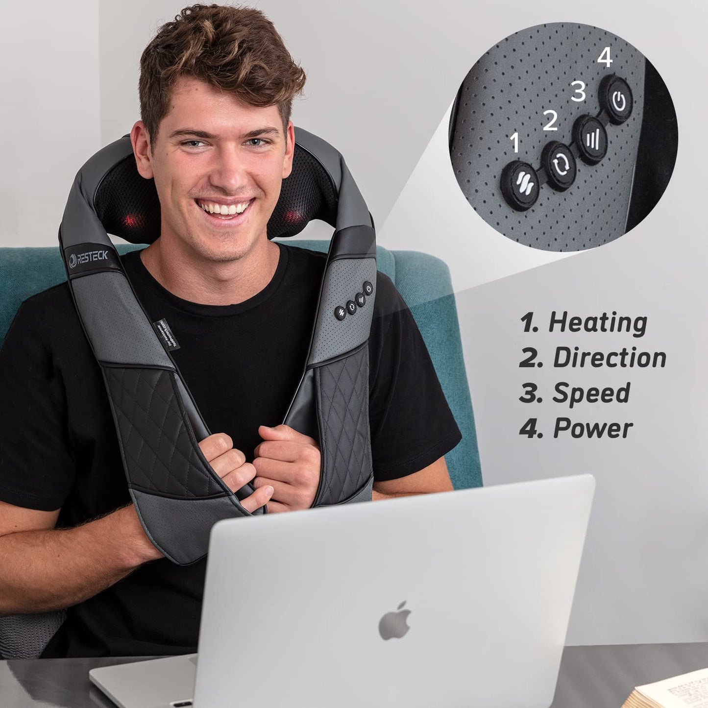 Electric Shiatsu Deep Tissue Neck Massager with Heat