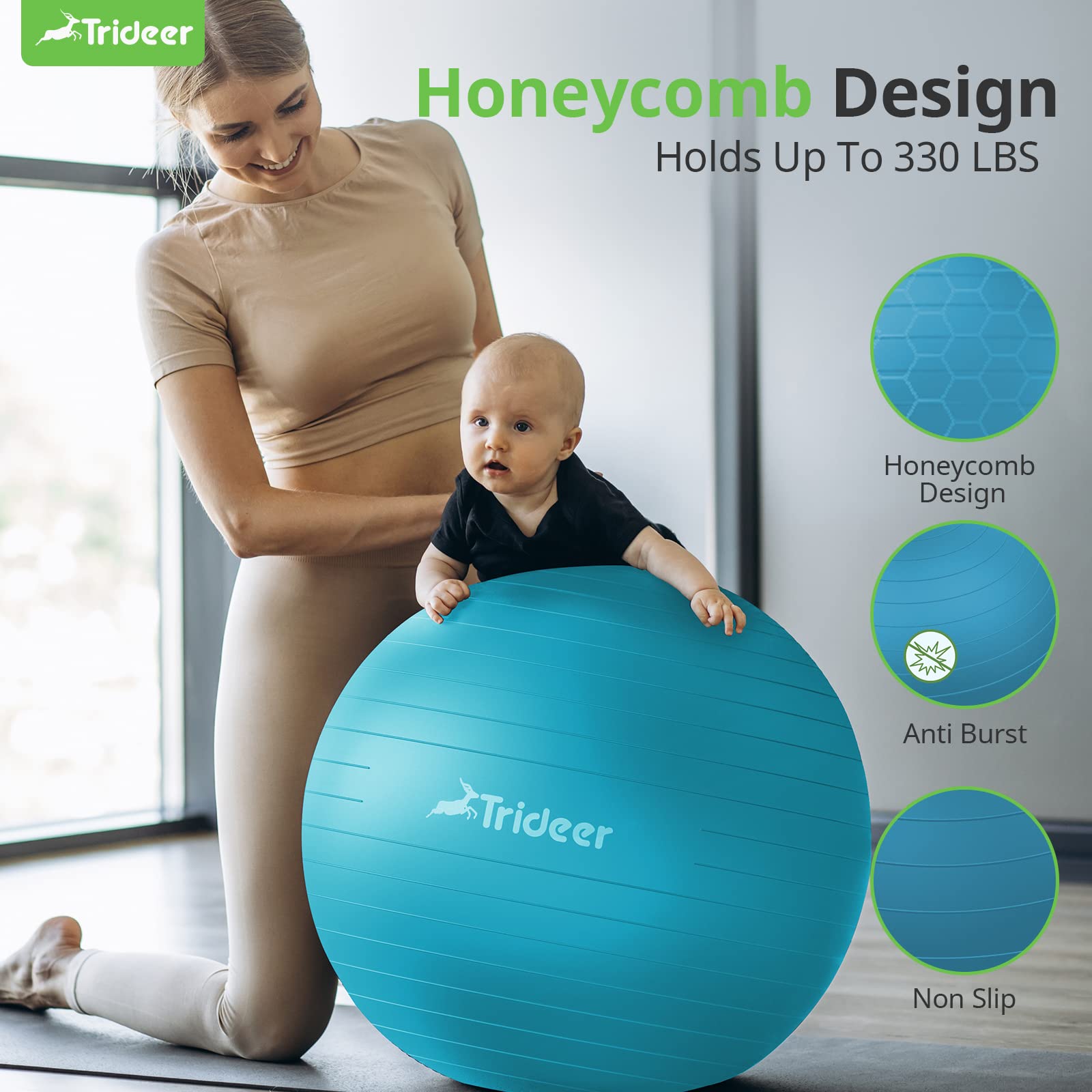 Swiss Exercise Ball for Physical Therapy, Balance, & Stability