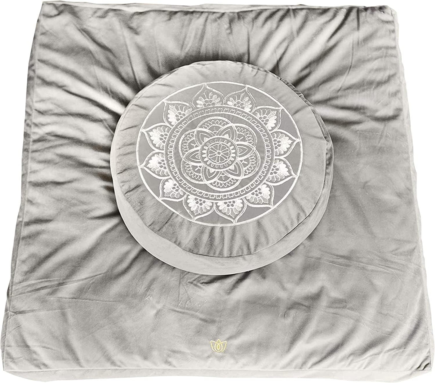 Traditional Tibetan Meditation Floor Pillow with Velvet Cover