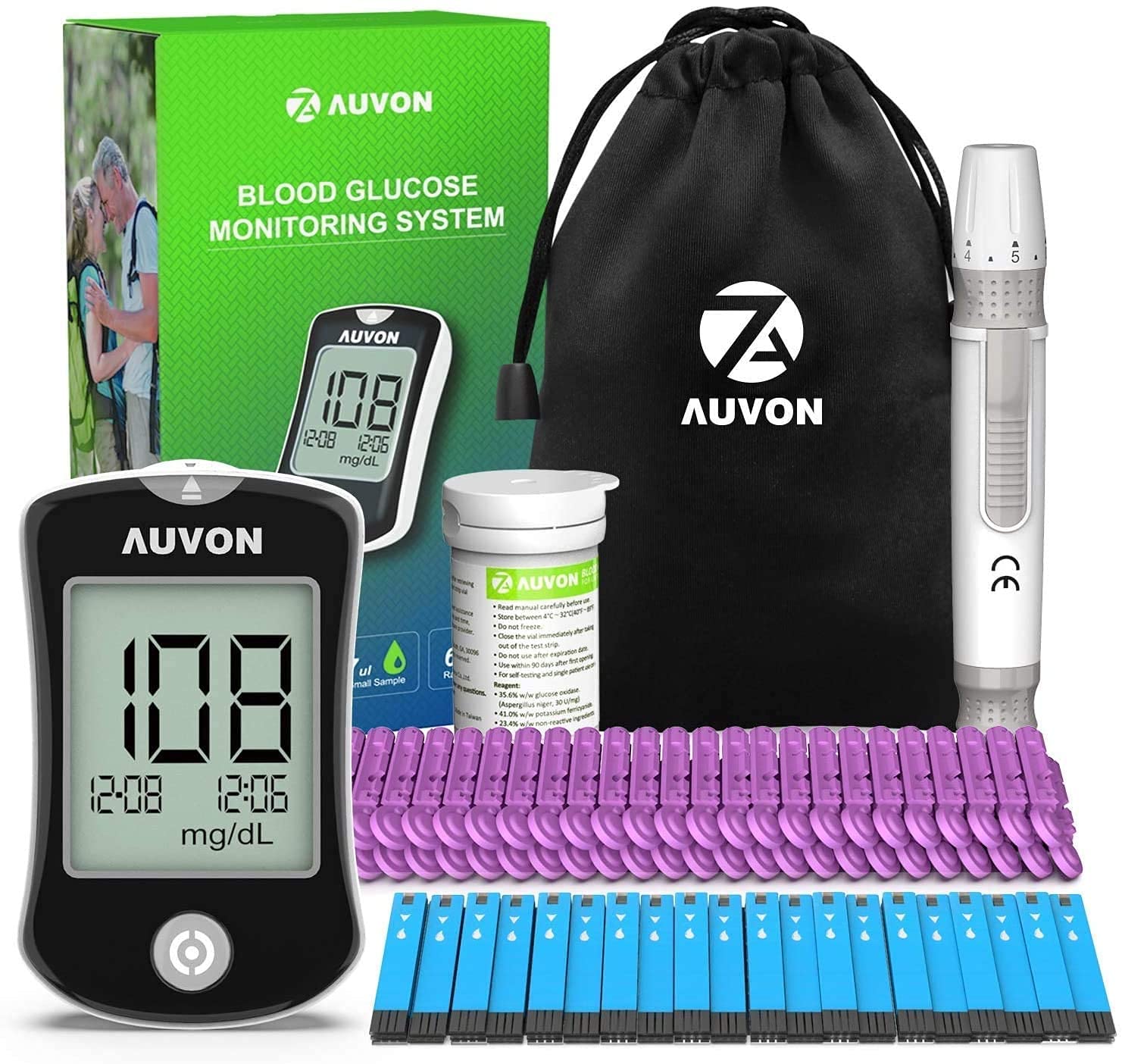 Blood Sugar Glucose Monitor Diabetes Test Kit