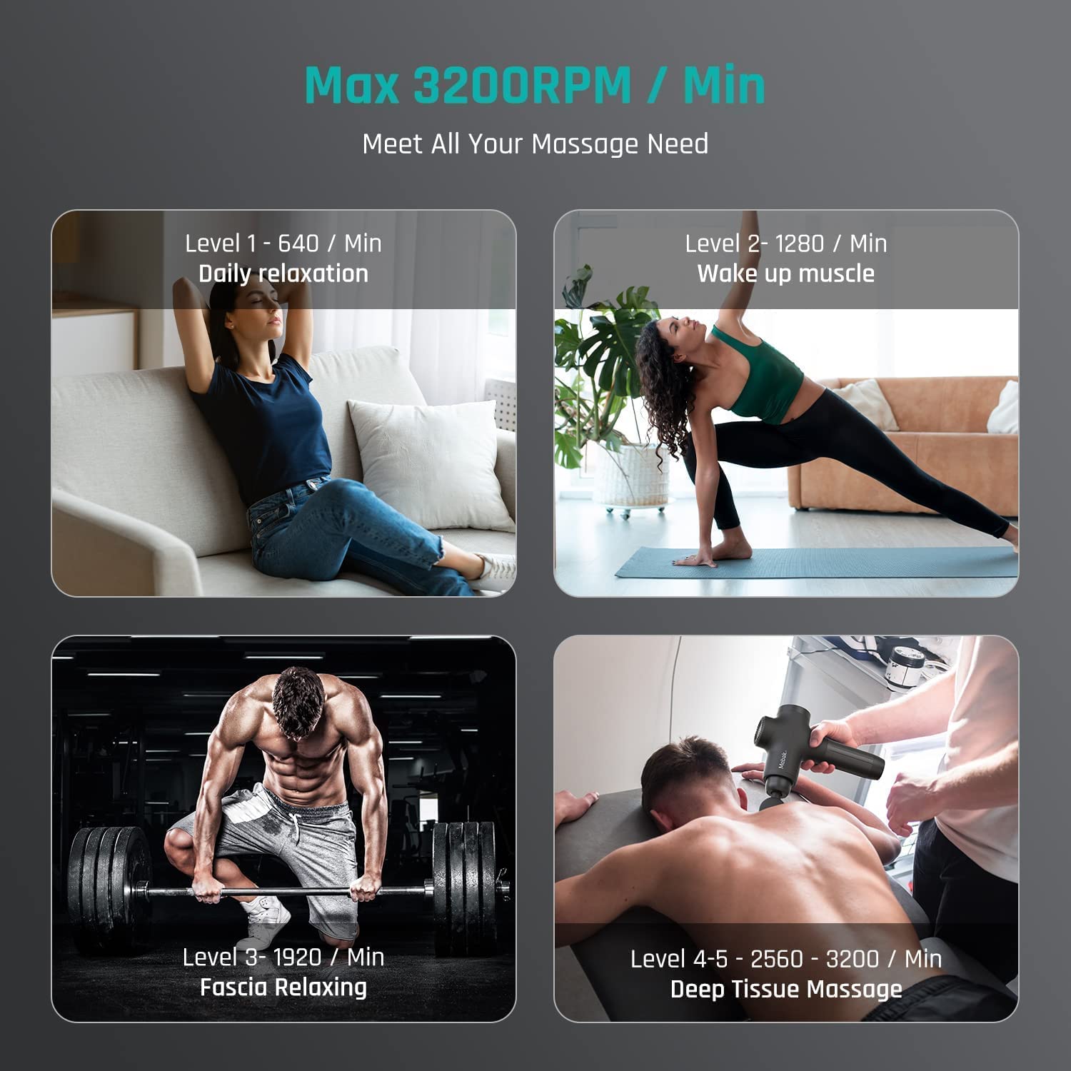 Deep Tissue Percussion Massage Gun for Sport Recovery - imprüv 