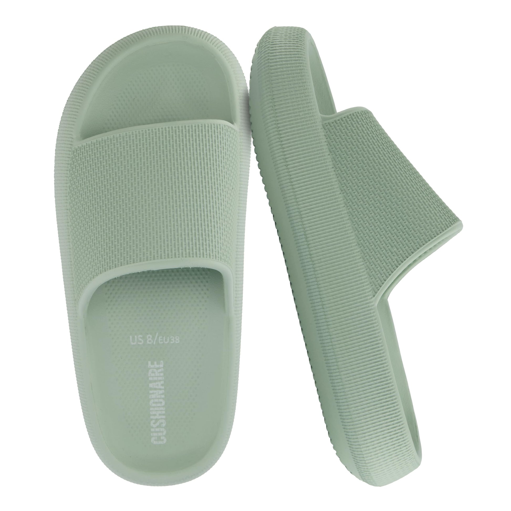 Cushionaire feather platform slide sandals with foam cushioned sole
