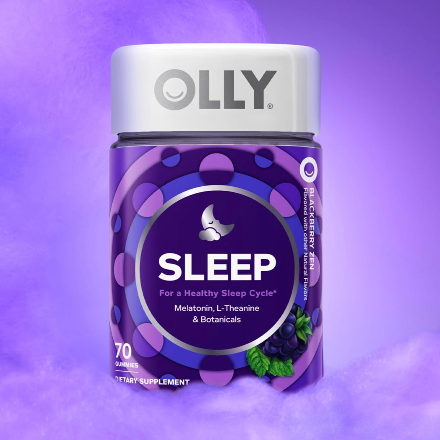OLLY Sleep Gummies with Melatonin and L-Theanine for Restful Nights, 70 Count