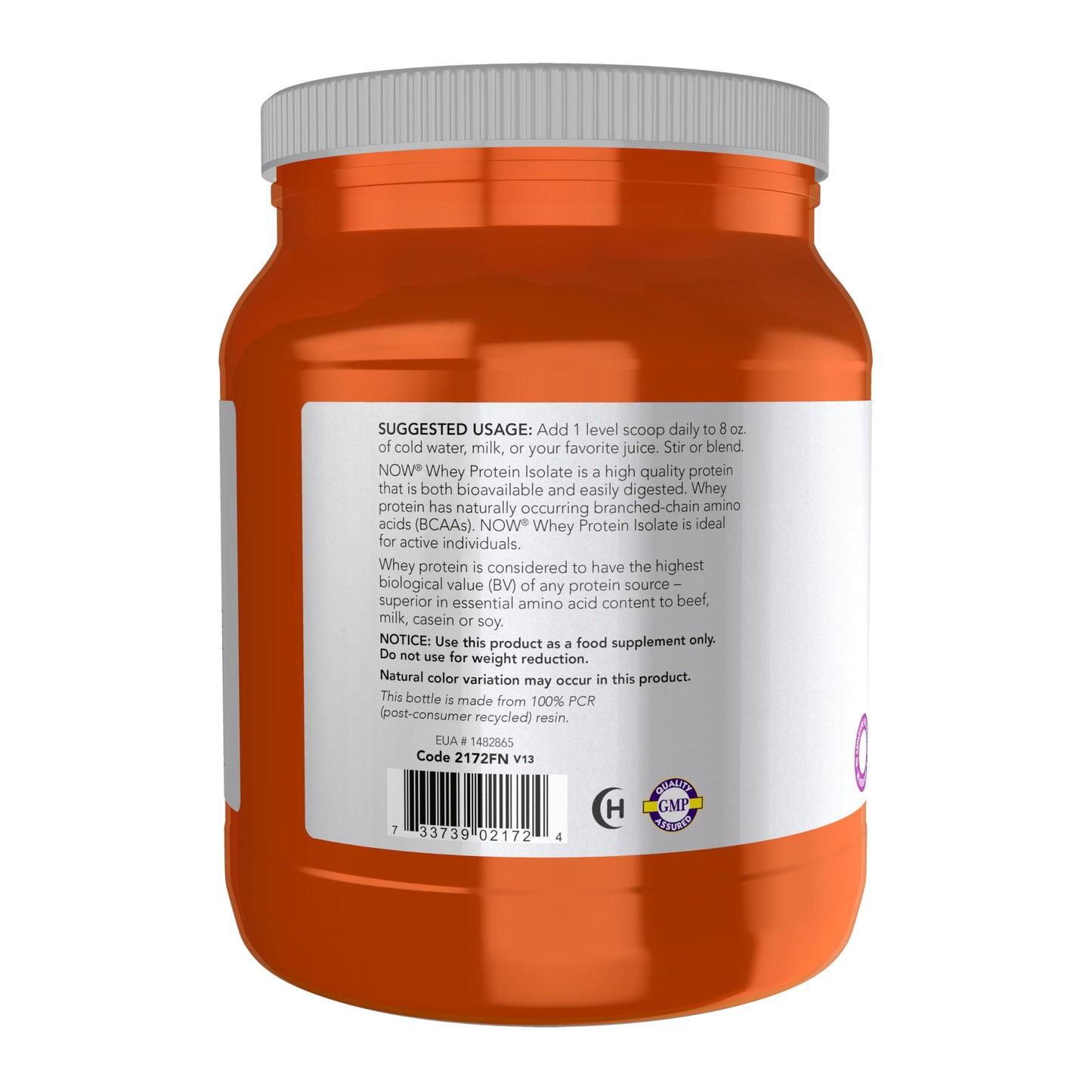 NOW Foods Sports Whey Protein Isolate with BCAAs, Unflavored