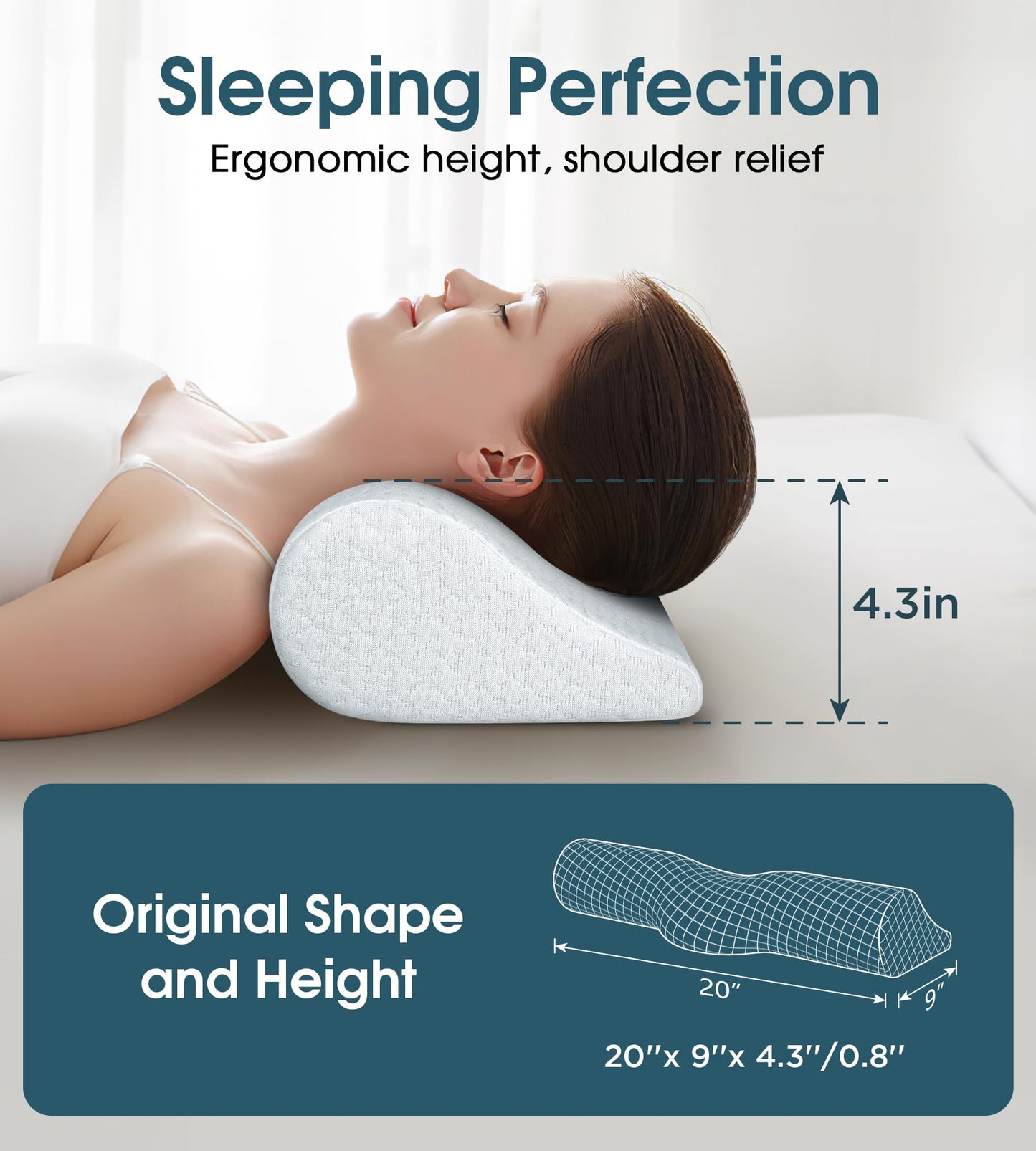 Cervical Memory Foam Neck Pillow for Orthopedic Support - imprüv 