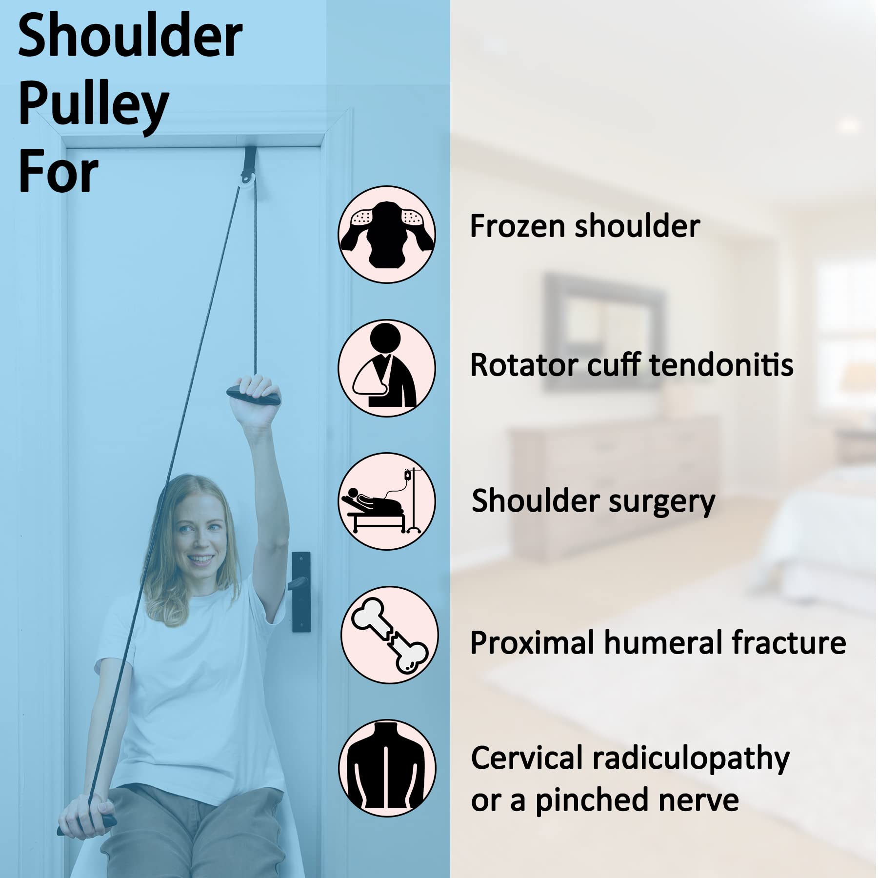 Over the Door Shoulder Pulley System for Passive Shoulder ROM