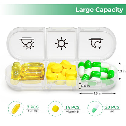 Weekly Vitamin Organizer 3 Times a Day Large 7 Day Portable Medicine Box - imprüv 