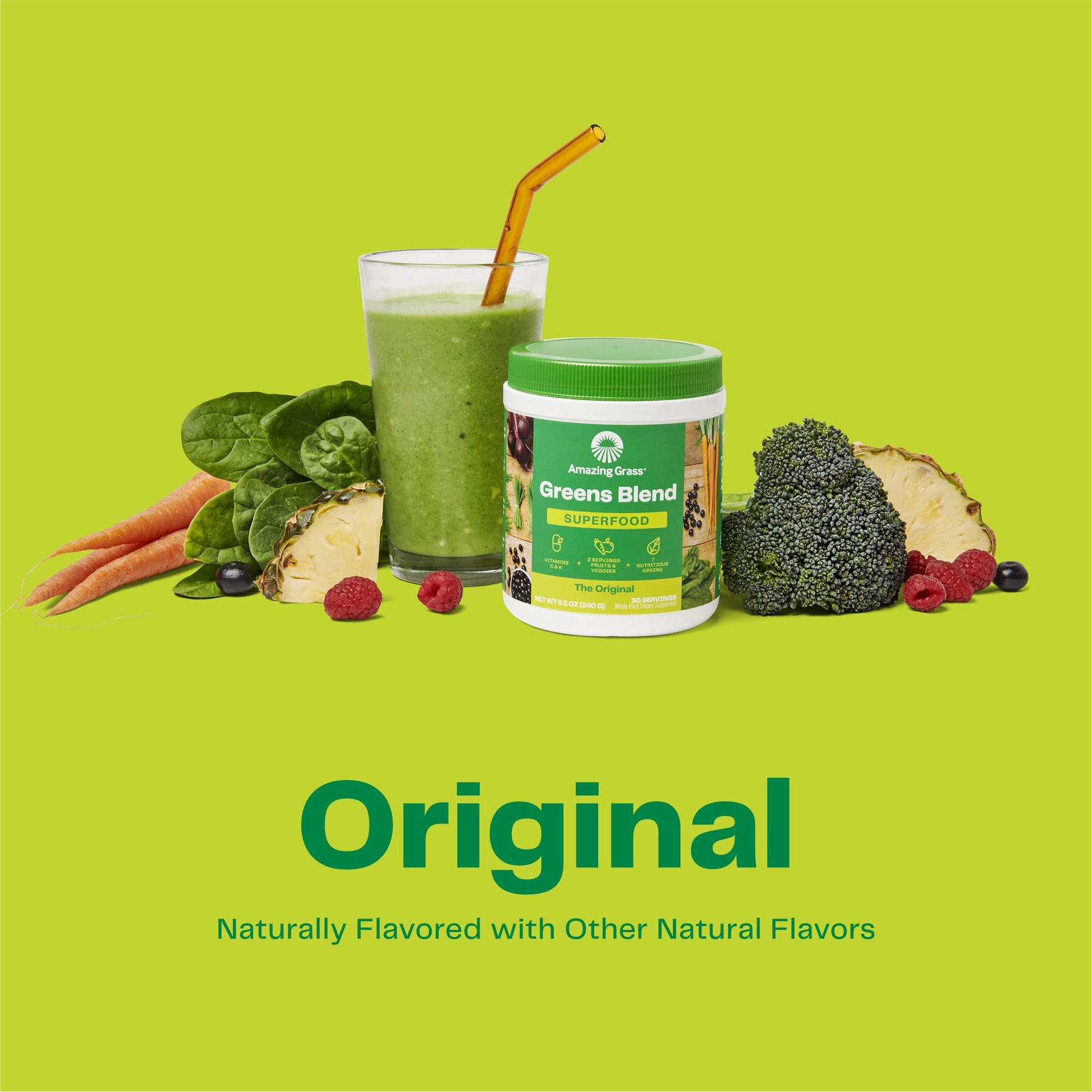 Superfood Greens Blend with Antioxidants, Digestive Enzymes, Fiber Prebiotics and Probiotics