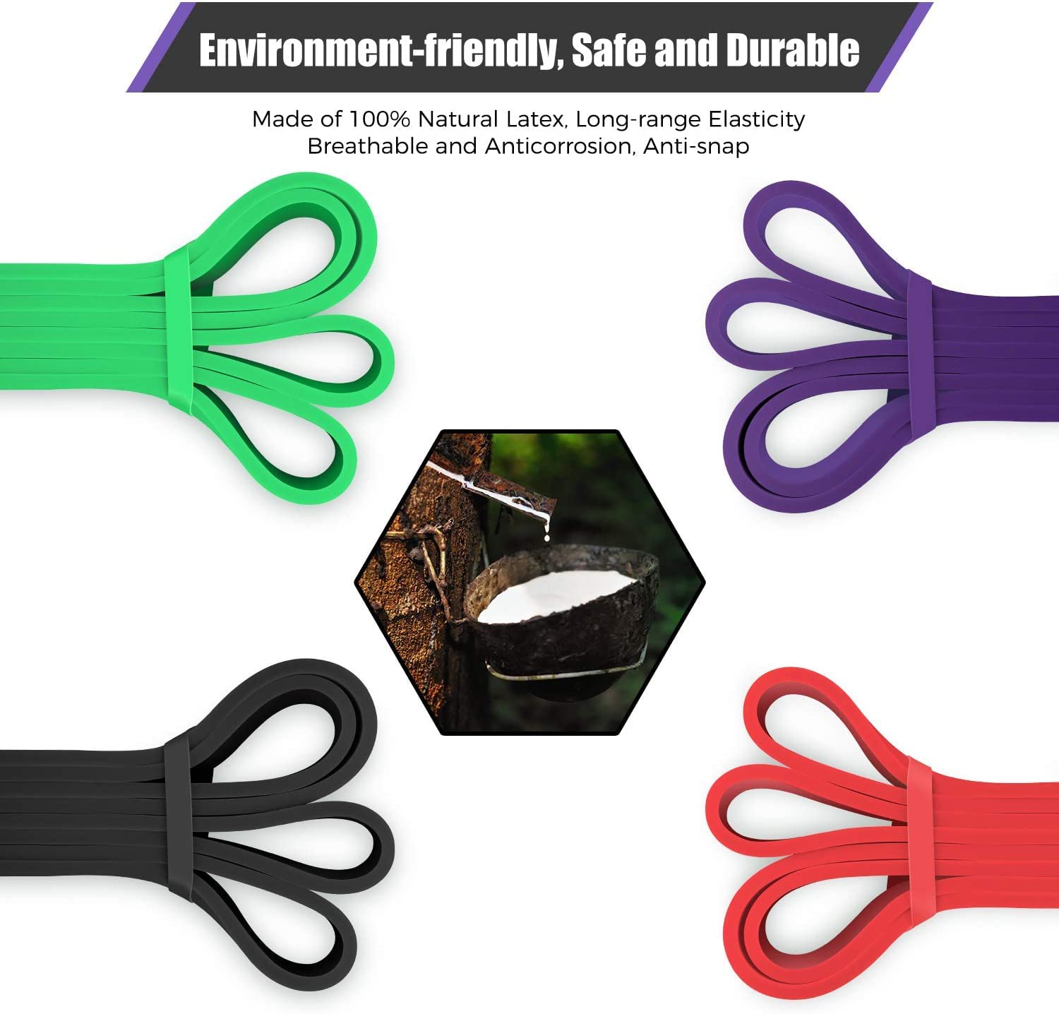 Extra Long Natural Rubber Loop Resistance Bands