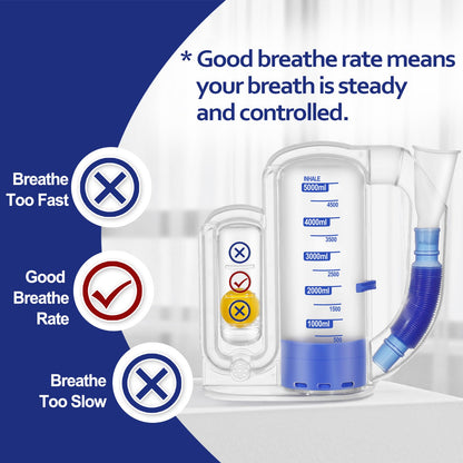 Incentive Spirometer Breathing Exercise Device for Lung Health, 5000ml
