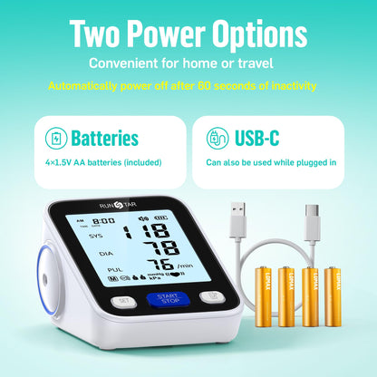 Upper Arm Blood Pressure Monitor with Wide Range Cuff, 8.6'' to 16.5'' - imprüv 