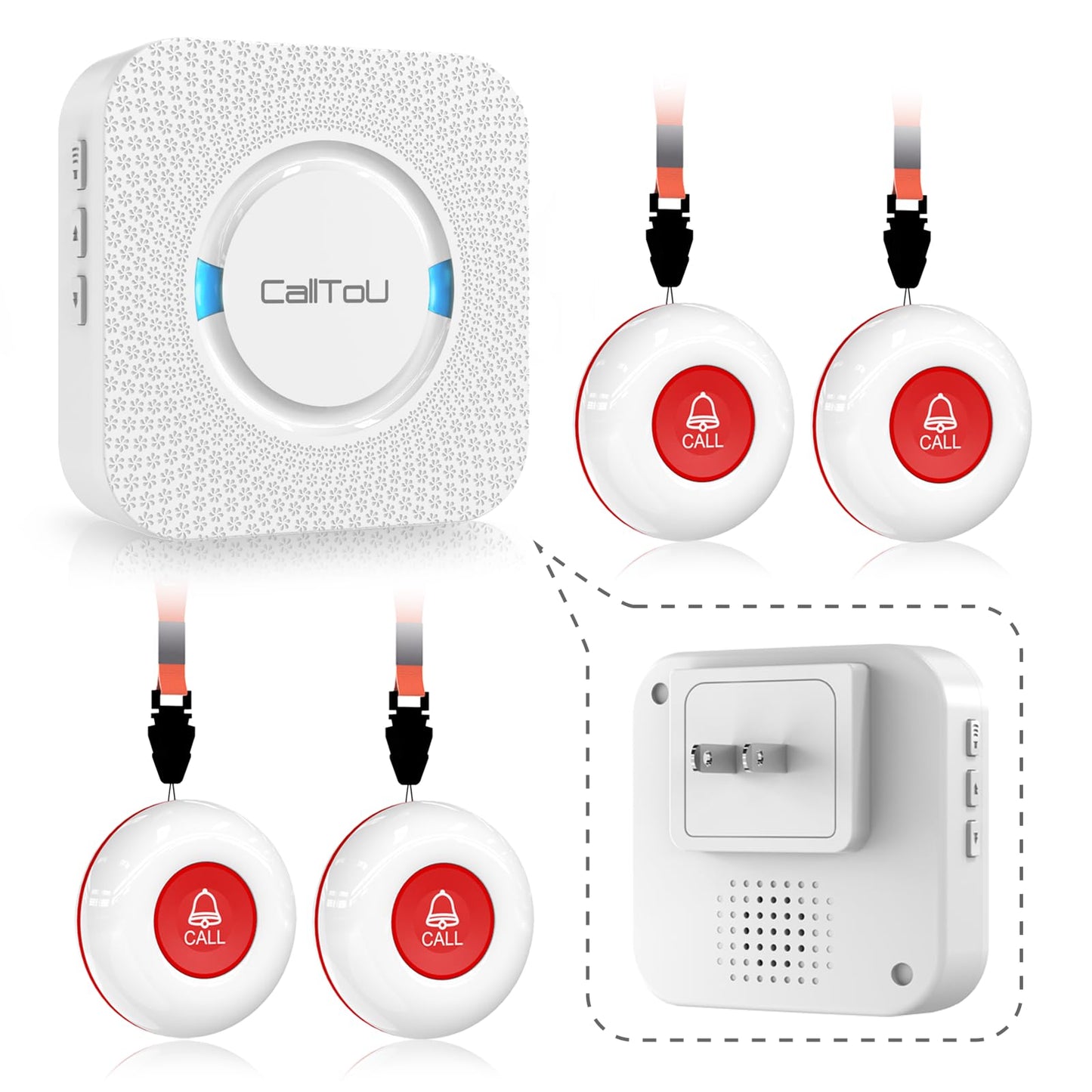 Wireless Caregiver Call Button Medical Alert System with 500ft Range