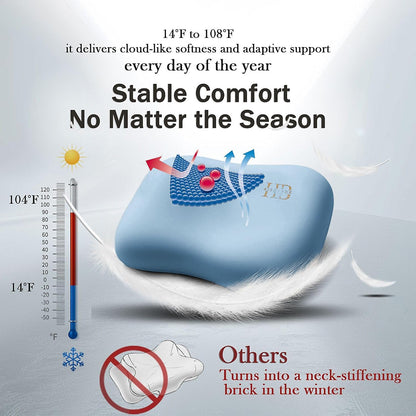 Cervical Dual-Height Memory Foam Pillow with Cooling Ergonomic Support - imprüv 