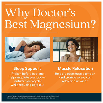 Doctor's Best High Absorption Magnesium Glycinate Lysinate for Sleep Support