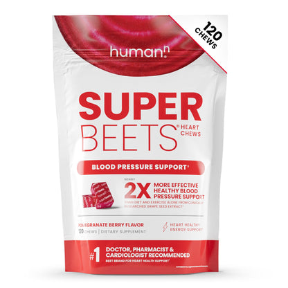 HumanN SuperBeets Heart Chews for Blood Pressure Support, 120 Count - imprüv 