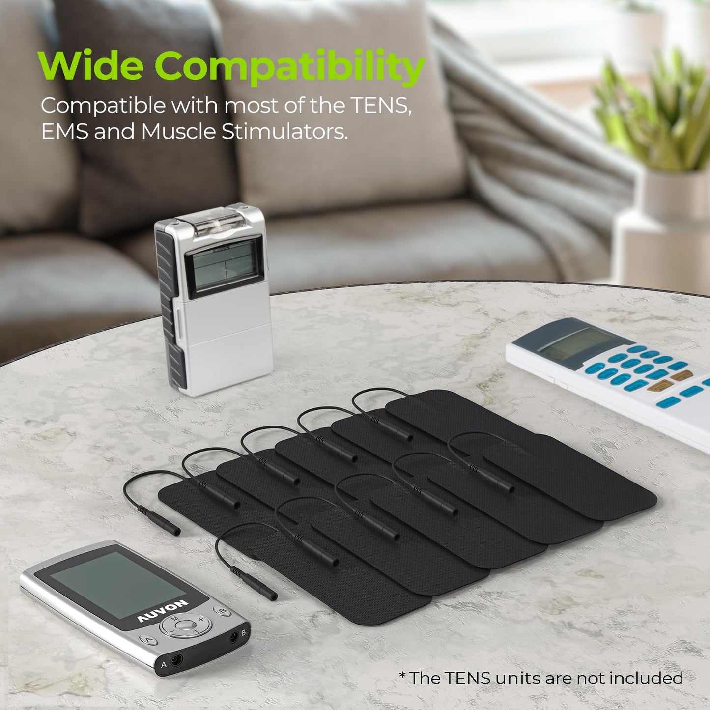TENS Unit Electrode Pads, Rectangular Reusable Replacement - imprüv 