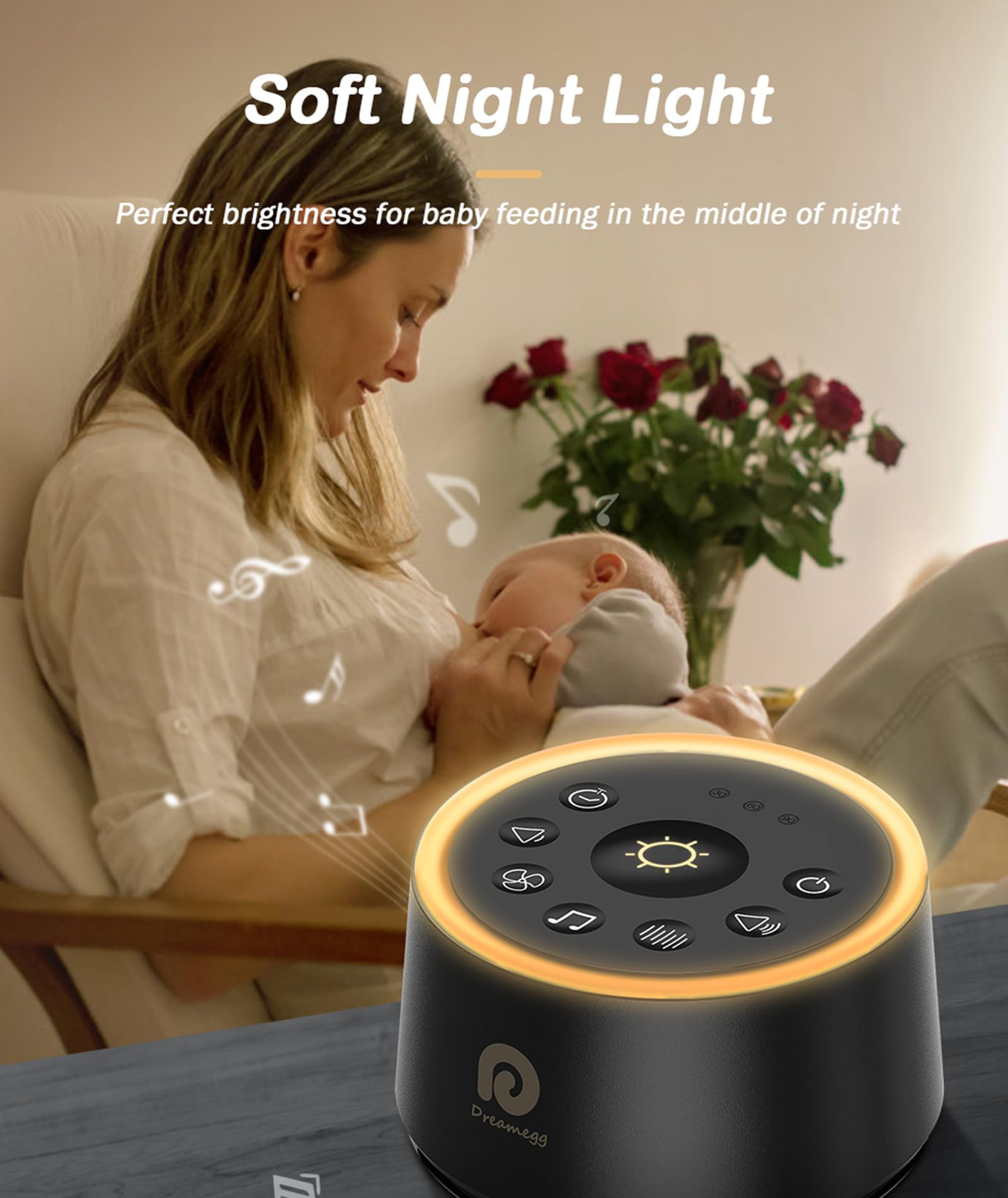 Ambient Light White Noise Sound Machine for Sleep & Meditation