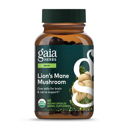 Gaia Herbs Lion's Mane Mushroom for Brain and Nerve Health Support - imprüv 