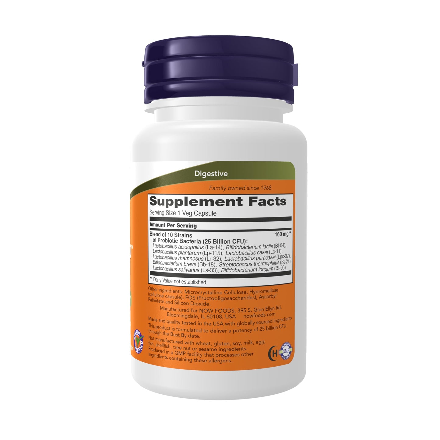 NOW Foods Probiotic-10™, 25 Billion CFU with 10 Probiotic Strains