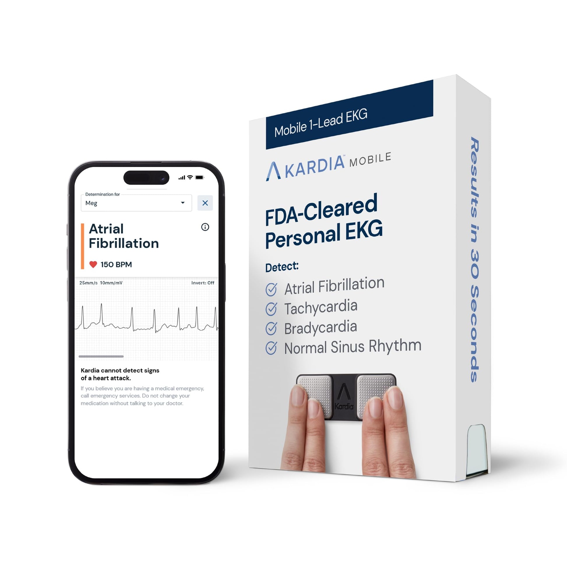 FDA-cleared personal EKG monitor device for home heart rhythm monitoring