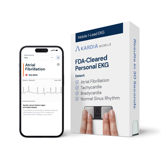 FDA-cleared personal EKG monitor device for home heart rhythm monitoring