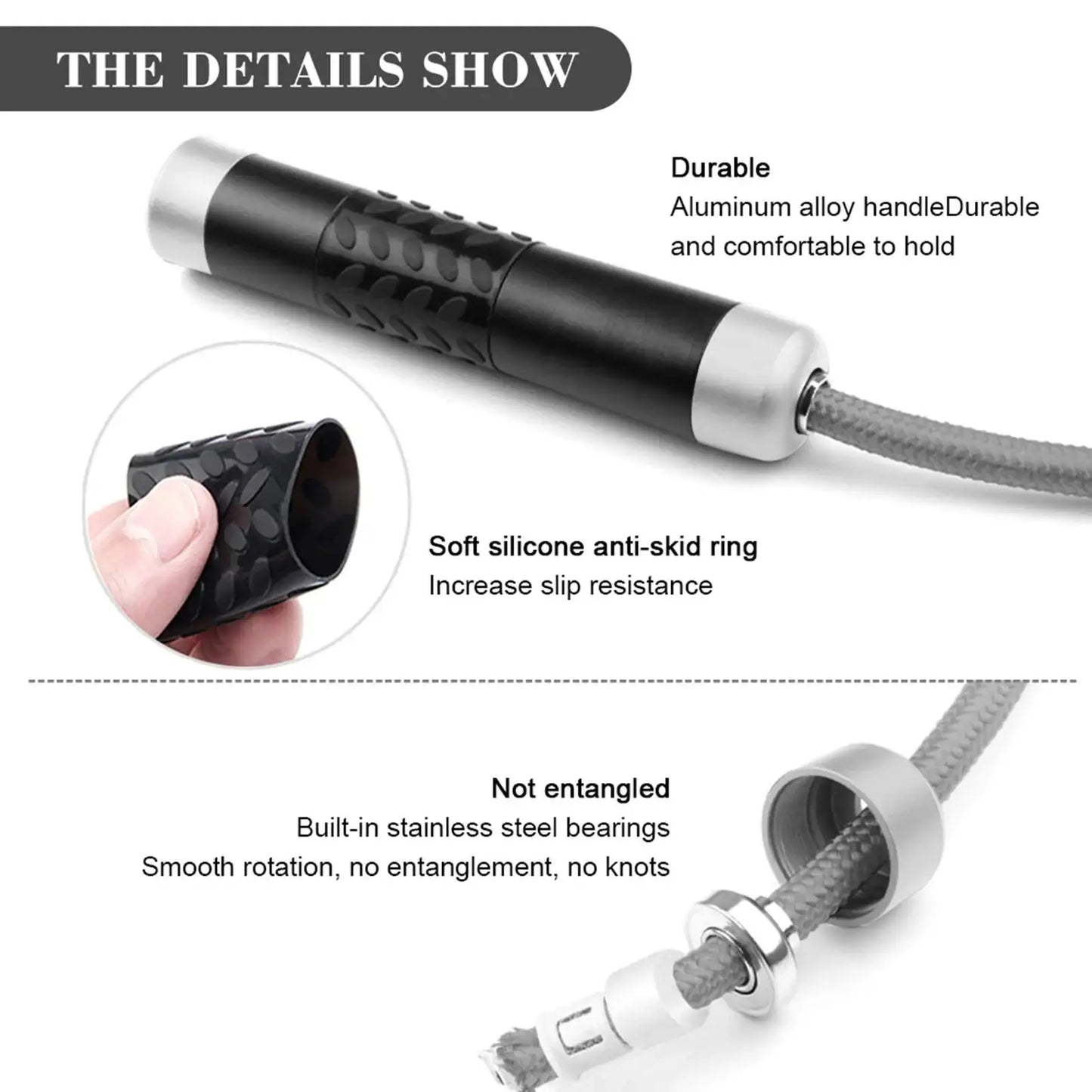 Weighted Jump Rope with Adjustable Length and Tangle-Free Ball Bearings - imprüv 