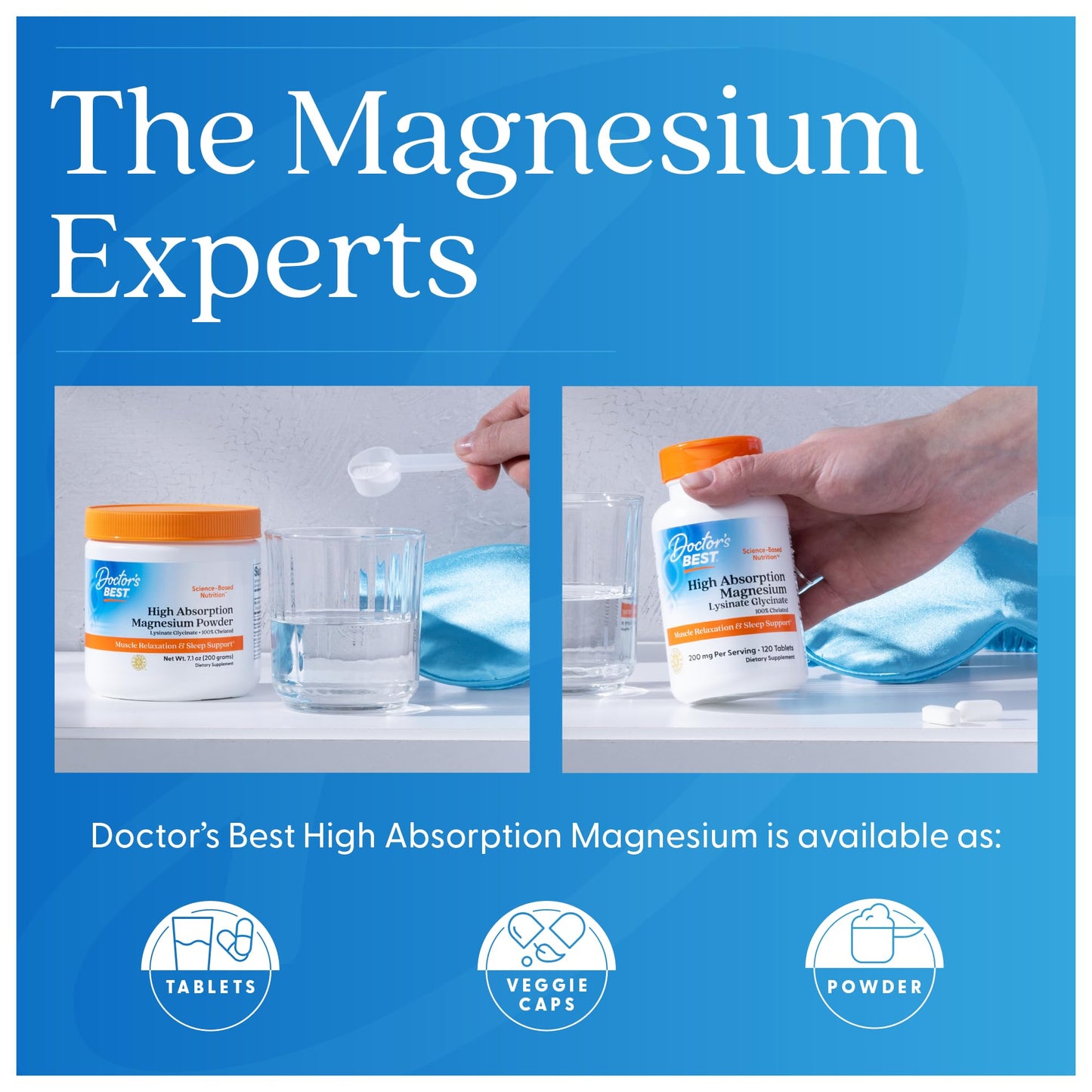 Doctor's Best High Absorption Magnesium Glycinate Lysinate for Sleep Support