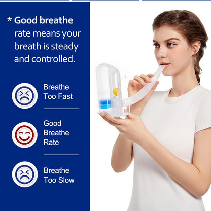 Incentive Spirometer, Lung Exercise and Breathing Trainer for Respiratory Therapy - imprüv 