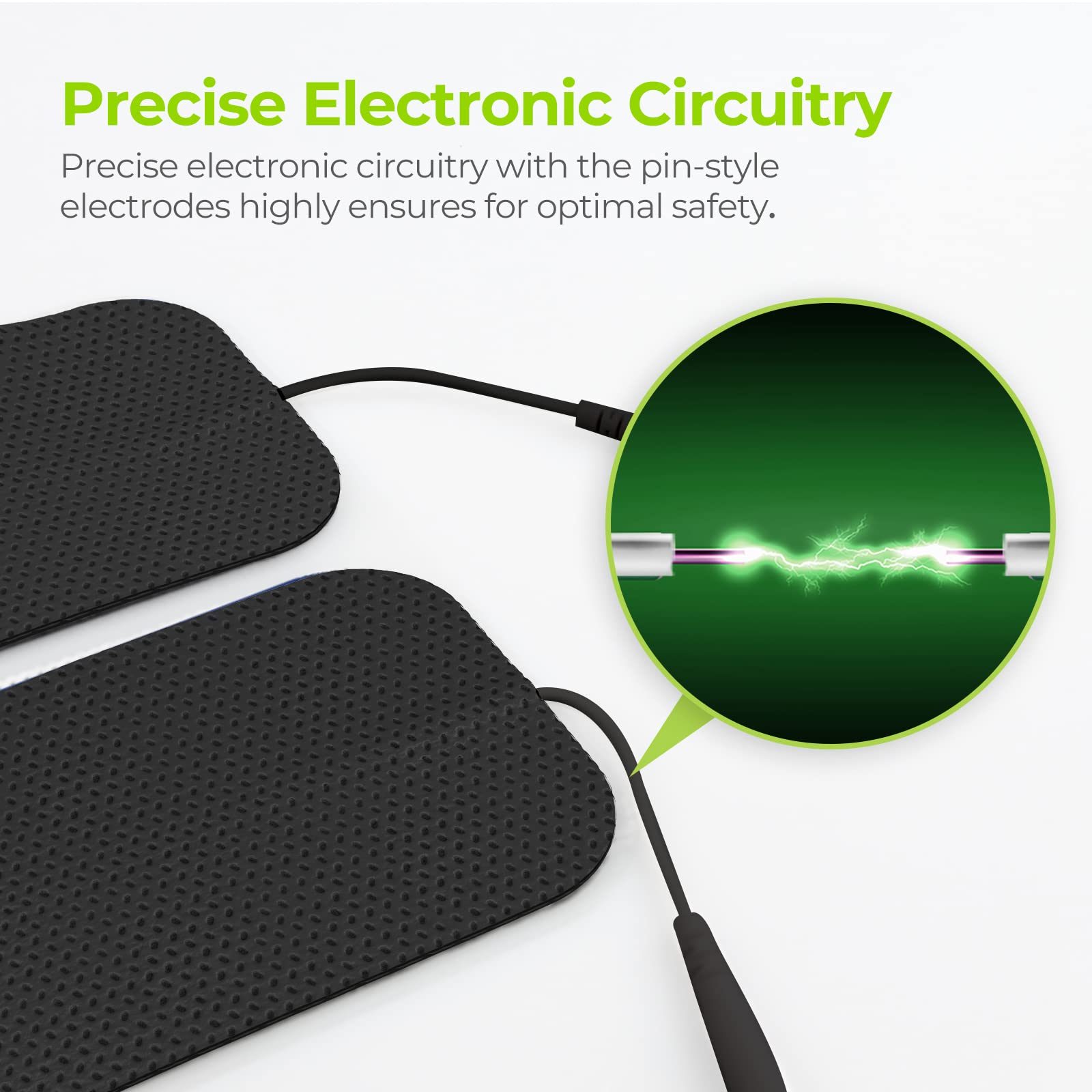 TENS Unit Electrode Pads, Rectangular Reusable Replacement - imprüv 