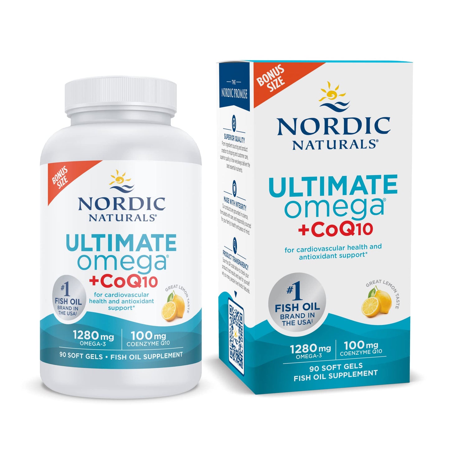 Nordic Naturals Ultimate Omega + CoQ10, 1280mg Omega-3 + 100mg CoQ10