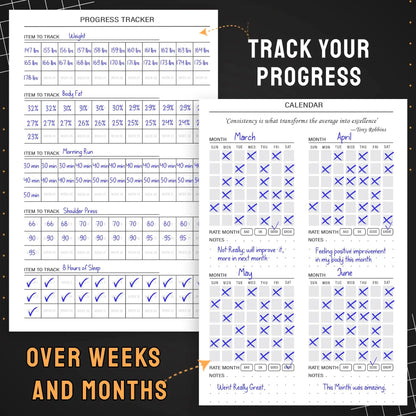Food and Fitness Journal for Meal Planning and Workout Tracking - imprüv 