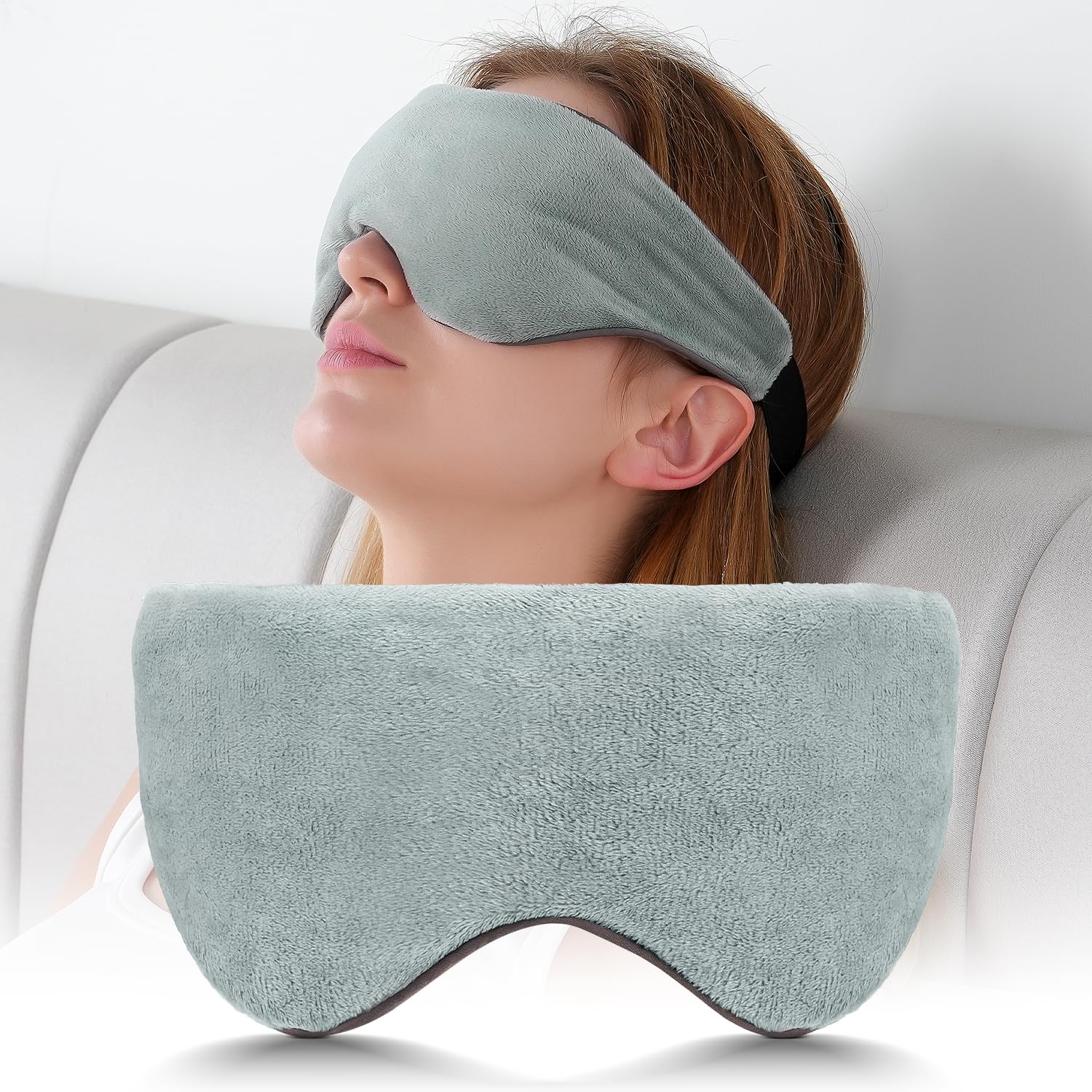 Weighted Eye Pillow for Migraine Relief, Reversible Blackout Sleep Mask, Hot & Cold, 0.55 lb - imprüv 