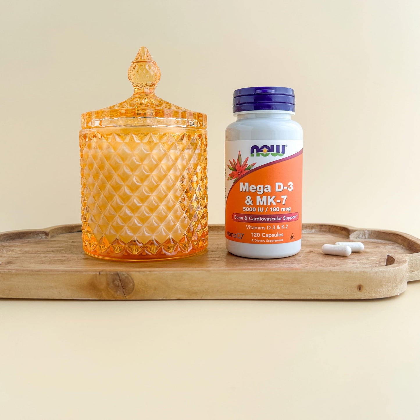 NOW Foods Mega D-3 and MK-7, 5000 IU D3 and 180 mcg K2, 120 Servings - imprüv 