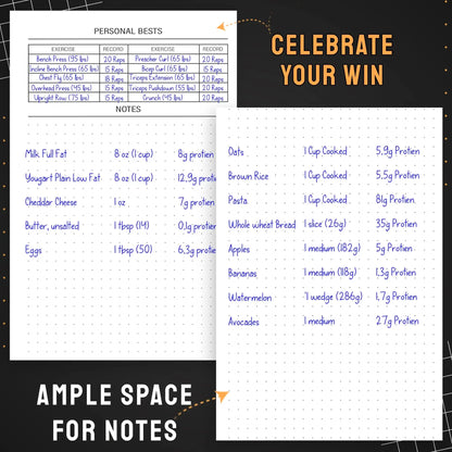 Food and Fitness Journal for Meal Planning and Workout Tracking - imprüv 