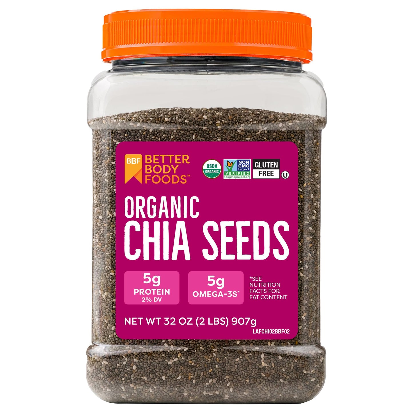 Organic Chia Seeds Rich in Fiber, Plant Protein, and Omega-3 for Digestive Health