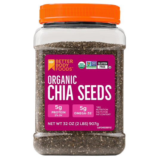 Organic Chia Seeds Rich in Fiber, Plant Protein, and Omega-3 for Digestive Health