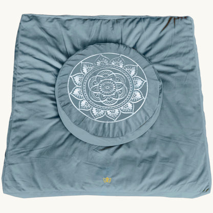 Traditional Tibetan Meditation Floor Pillow with Velvet Cover