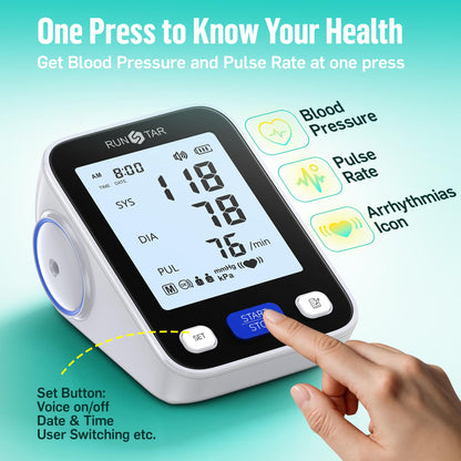 Upper Arm Blood Pressure Monitor with Wide Range Cuff, 8.6'' to 16.5'' - imprüv 