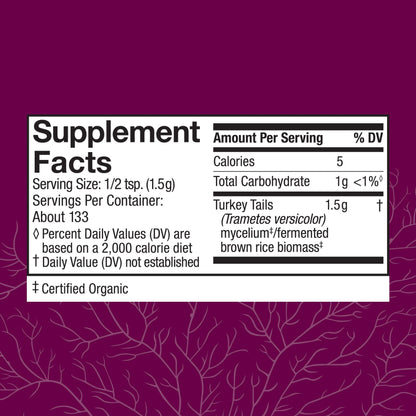 Host Defense Turkey Tail Mushroom Powder for Immune Balance, 7 oz (133 Servings) - imprüv 