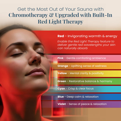 Low EMF Far Infrared Sauna with Red Light Therapy and Audio System