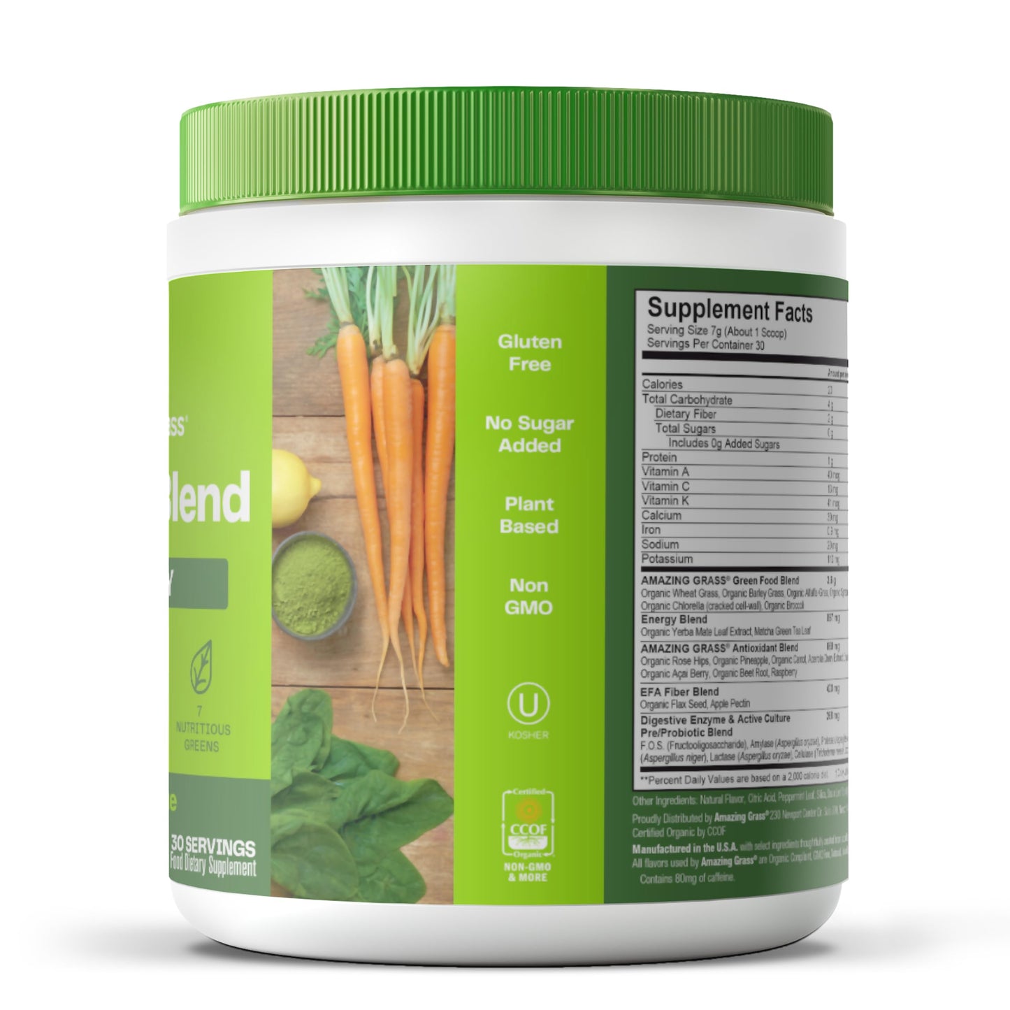 Superfood Greens Blend with Antioxidants, Digestive Enzymes, Fiber Prebiotics and Probiotics